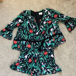 Kate Spade Hummingbird Crepe Romper